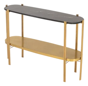 Luxxu Marble Top Two-Tier Brass "Craig" Table