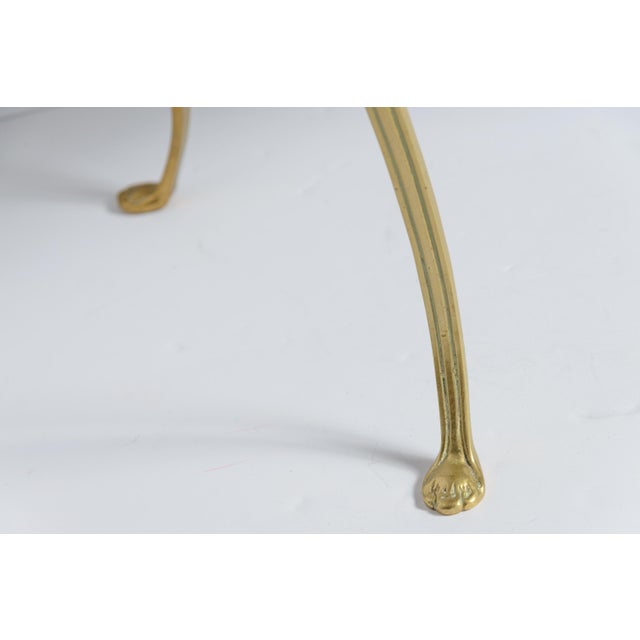 1950s Mid-Century Italian Chiavari Solid Brass Side Chair With Green Cushion For Sale - Image 12 of 12
