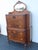 Jacobean Early 1900s Jacobean Carved Inlay Tall Chest of Drawers With Mirror 6610 For Sale - Image 3 of 12