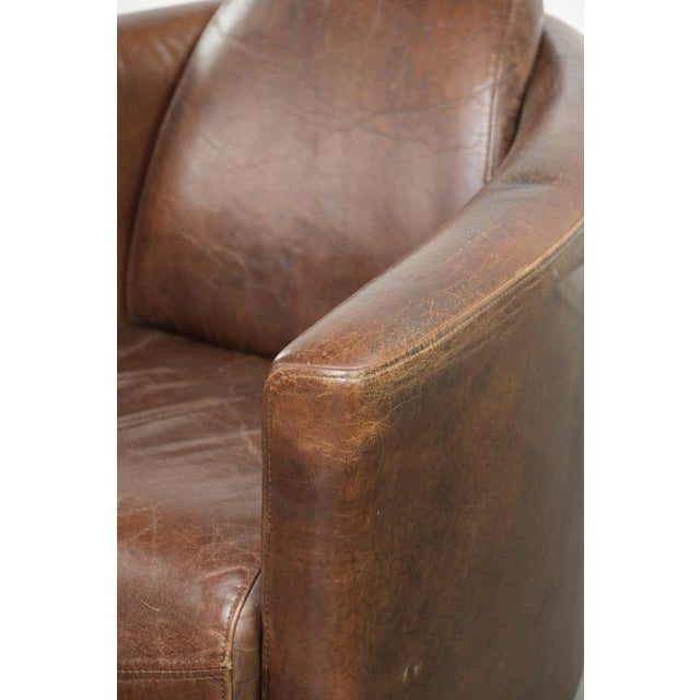Club Chair in Brown Cowhide Leather For Sale - Image 10 of 16