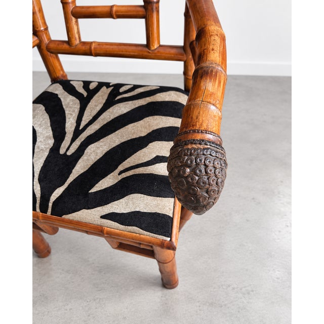 19th Century Japanese-Style Armchair by Maison Perret and Vibert, France, 1890 For Sale - Image 5 of 9
