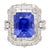 Mid 20th Century Agl Certified 10.10 Carat No Heat Ceylon Cornflower Blue Sapphire & Diamond Ring Size 6.5 For Sale