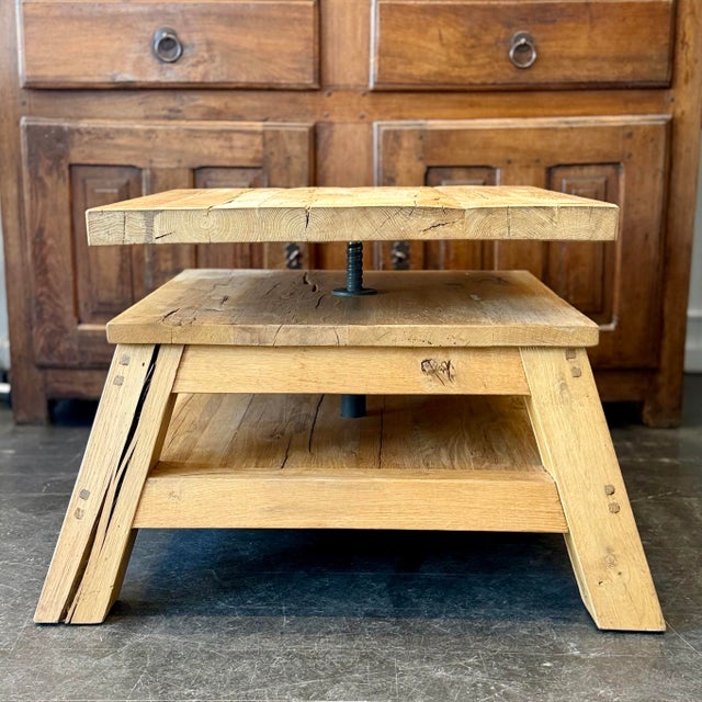 1980s 1980s Reclaimed Oak Coffee Table, With Rotating Top For Sale - Image 5 of 12