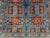 Turquoise Blue and Red Wool Area Rug, Tribal Geometric Medallion Design For Sale - Image 6 of 14