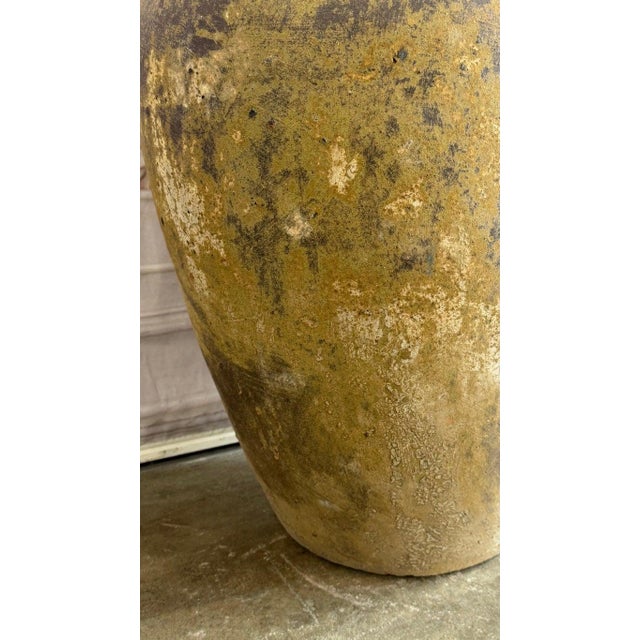 19th Century Mediterranean Mustard Colored Olive Jar, Terracotta, Rustic For Sale - Image 5 of 10