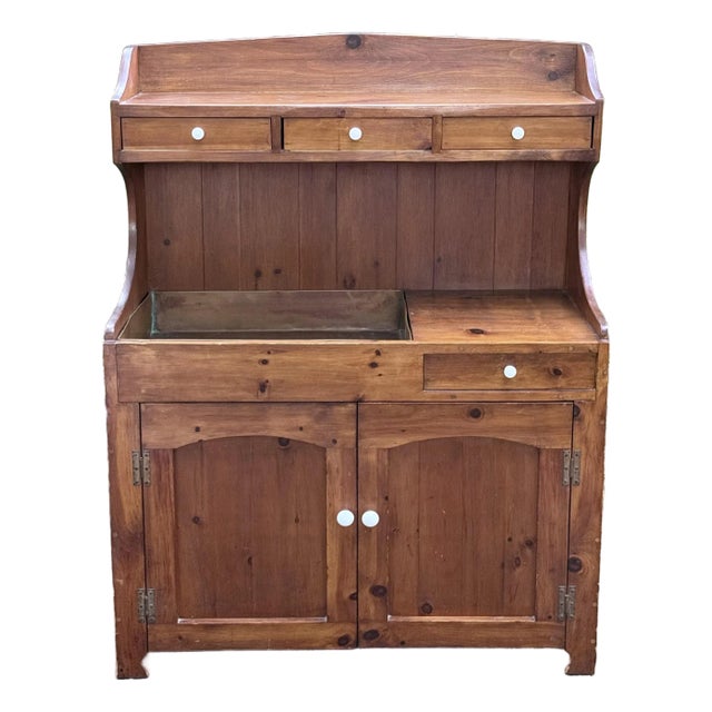 Vintage Pine Farmhouse Country Drysink For Sale