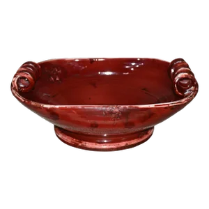 1960s Fortunata Tuscany Italy Studio Hand Crafted Majolica Pottery Sculptural Bowl Planter