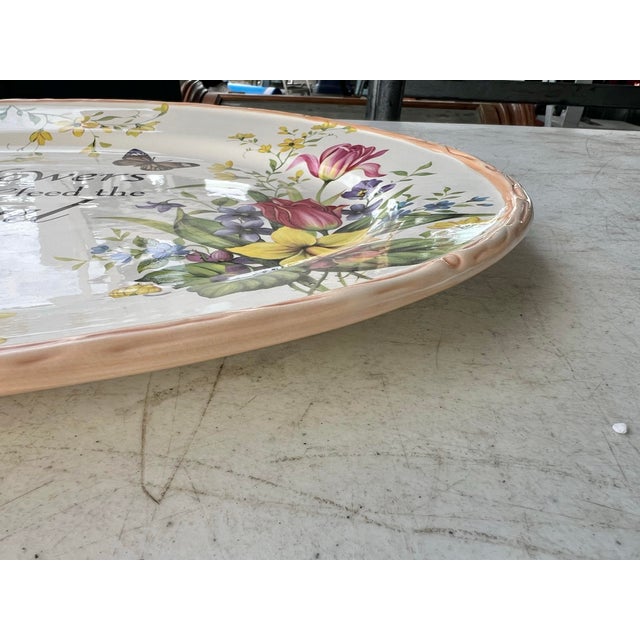 1990s 1990s Large Floral Oval Platter by Lilly Creek For Sale - Image 5 of 9