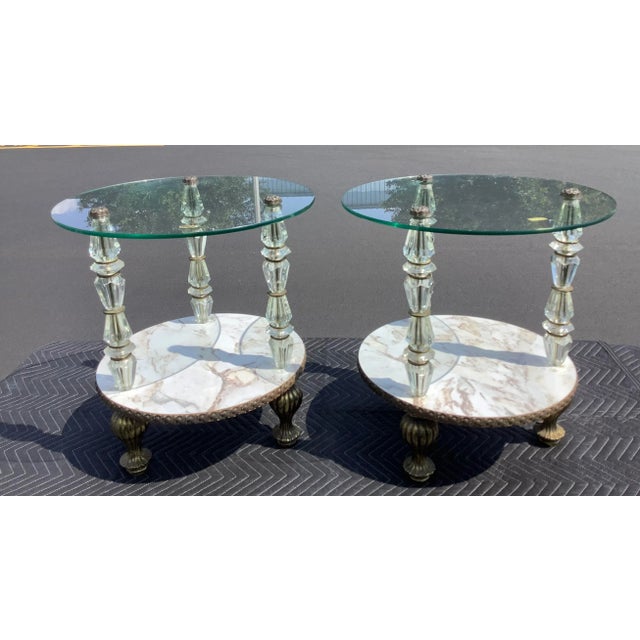 Glass 1970s Vintage Two-Tier Side Tables From Germany - a Pair For Sale - Image 7 of 7