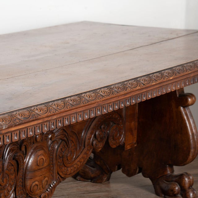 Brown 19th Century Italian Walnut Monastery Dining Table For Sale - Image 8 of 18
