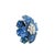 Invisible-Set Blue Sapphire Diamond 18k White Gold Flower Brooch & Pendant For Sale - Image 4 of 6
