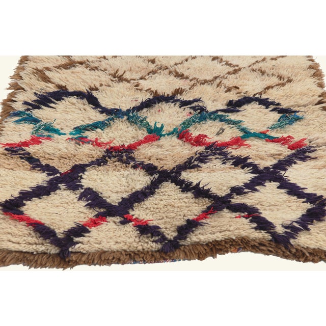 Berber Tribes of Morocco Vintage Azilal Boucherouite Moroccan Rug, 03'00 X 05'06 For Sale - Image 4 of 10