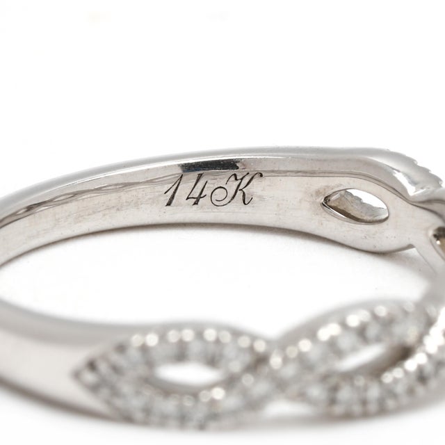 Neil Lane .25ctw Diamond Infinity Band Ring, 14k White Gold, Ring Size 6.5 For Sale In Greensboro - Image 6 of 7