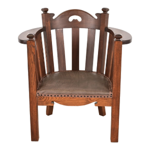 Stickley Brothers Style Antique Mission Oak Arts & Crafts Cube Club Chair