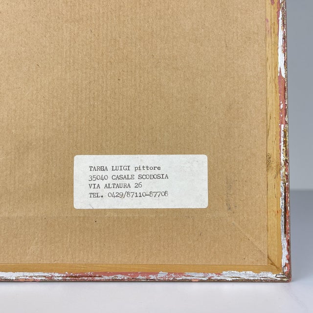 Luigi Targa, Blue Flowers, Padua, Italy, Oil on Canvas, 1970s, Framed For Sale - Image 4 of 15