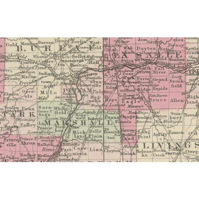Title: rare 1864 civil war era map of illinois with lake michigan detail description: this intricately detailed antique...