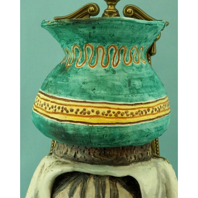 Ceramic Art Deco Ceramic Wall Mask of Commoner with Vase by Merlone for Tanagra, Rome, Italy, 1940s For Sale - Image 7 of 18