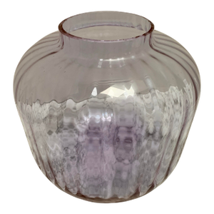Large Lavender Ribbed Glass Vase