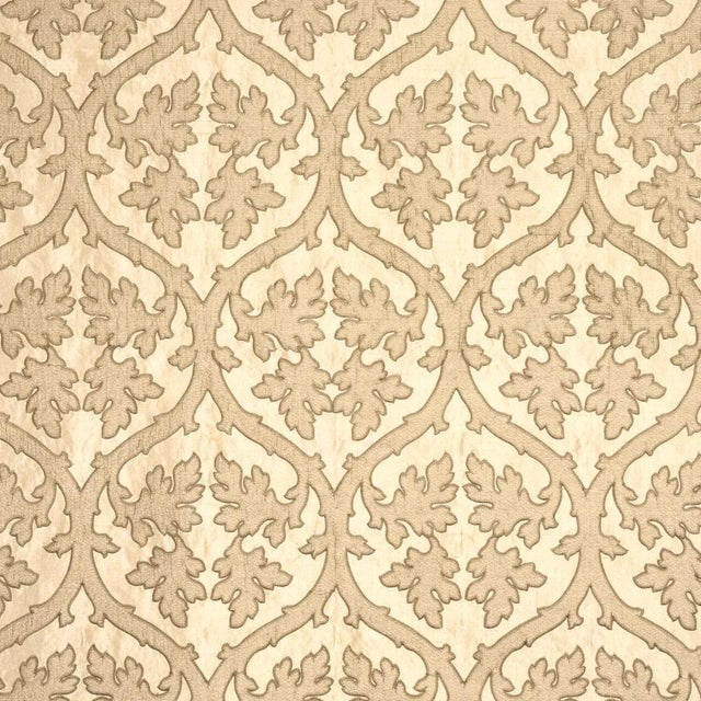 Sample - Schumacher Ravenna Embroidery Fabric in Camel For Sale