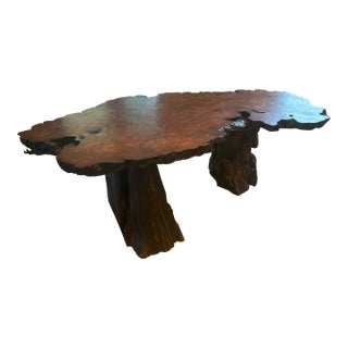Live-Edge California Redwood Dining (Or Conference Room) Table For Sale