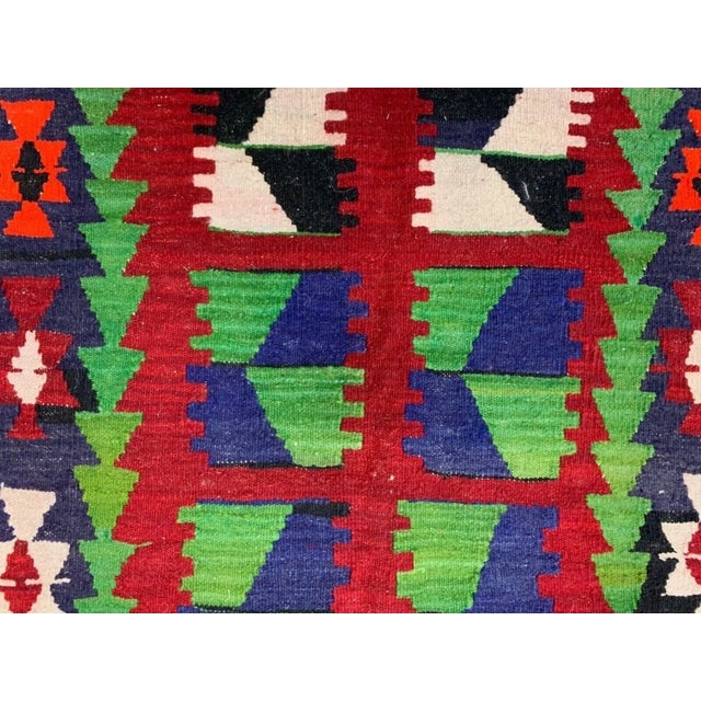 1960s Small Vintage Turkish Square Kilim Rug For Sale - Image 5 of 7