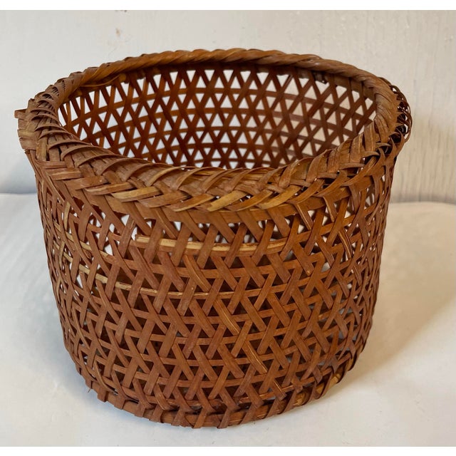Vintage Open Weave Basket For Sale - Image 4 of 6