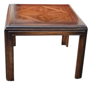 1950s Vintage Lane Furniture Rustic Americana 30" Square Accent End Table