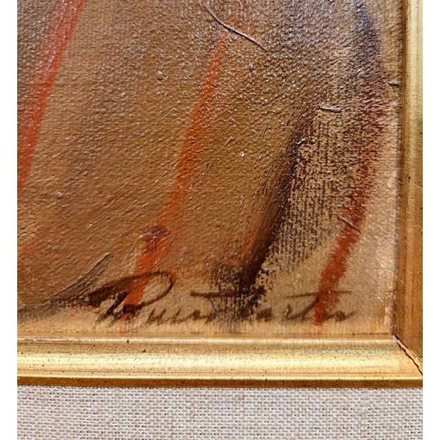 Brown Pruett Alexander Carter -The Wedding Ring at the Airport- 1948 Oil Painting For Sale - Image 8 of 11