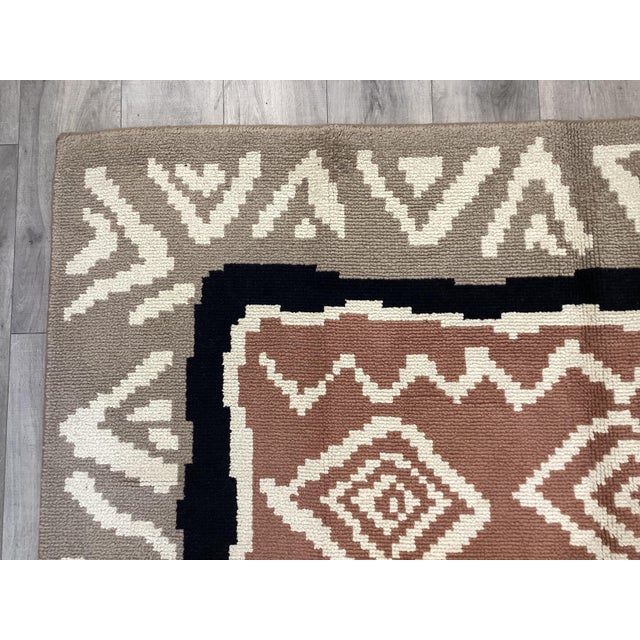 1930s Handwoven European Art Deco Rug 7'9" X 10'9" For Sale - Image 4 of 5