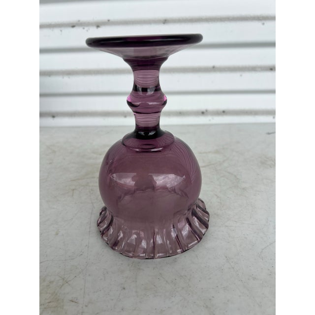Art Deco Vintage Stemmed Purple Glass Bowl, Goblet by Imperial Ohio Glass Co. For Sale - Image 3 of 8