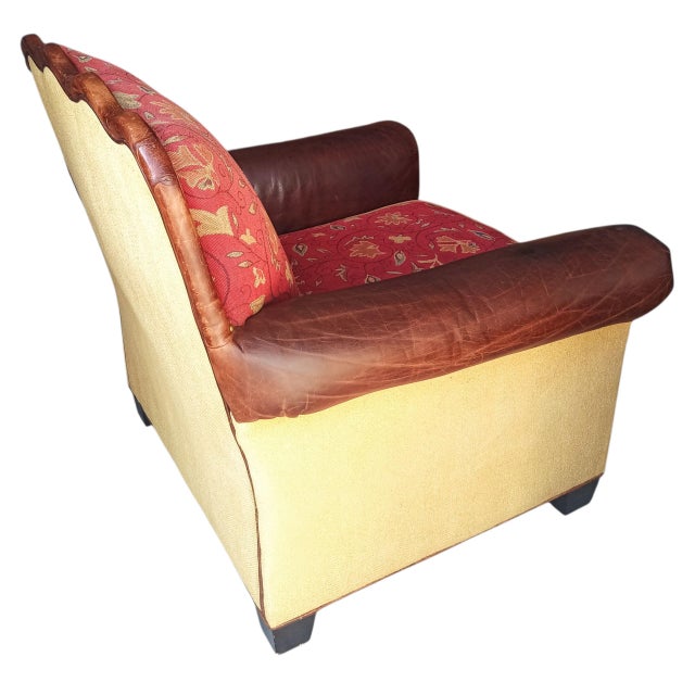 Ruby Red 1980s Luxury Reinvented: The Ricardo Chair and Ottoman Set by King Hickory For Sale - Image 8 of 12