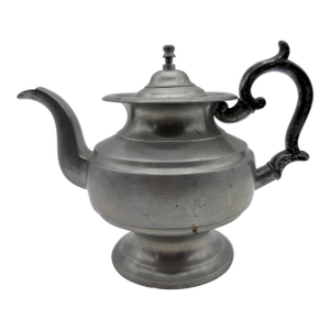 Antique American Britannia Teapot by R. Gleason, Dorchester, Ma, Circa 1840s