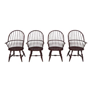 Set of 4 Habersham Painted Finish Windsor Dining Room Chairs For Sale