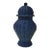 Wicker Ginger Jar in Navy, Large For Sale