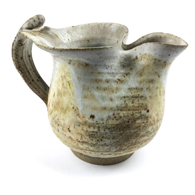 Vintage Studio Pottery Glazed Pottery Pitcher For Sale - Image 10 of 13