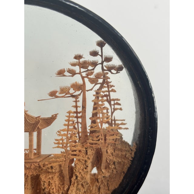 Wood Vintage Mid Century Chinese Cork Diorama For Sale - Image 7 of 8
