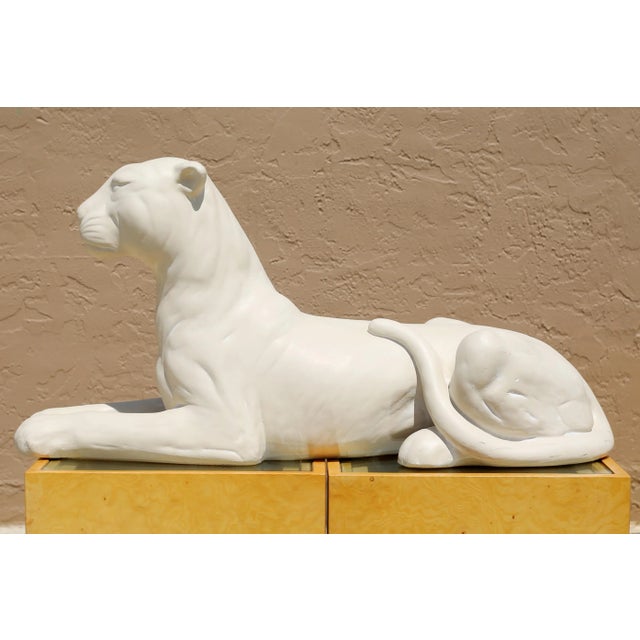 Mid-Century Modern Vintage Monumental Hollywood Regency Panther Sculpture For Sale - Image 11 of 11