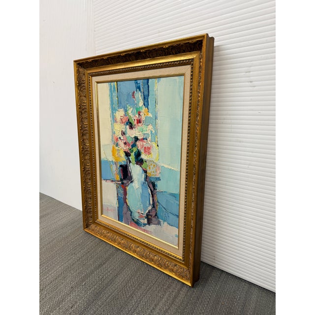 French Alain Rousseau Floral Still Life Expressionist Oil Painting, Signed For Sale - Image 3 of 12
