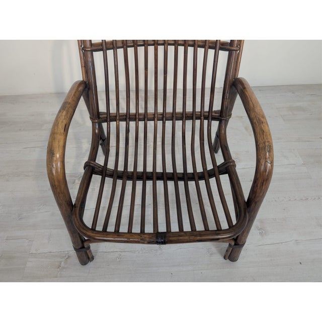 Brown Vintage Italian Bamboo Armchair, 1970s For Sale - Image 8 of 18