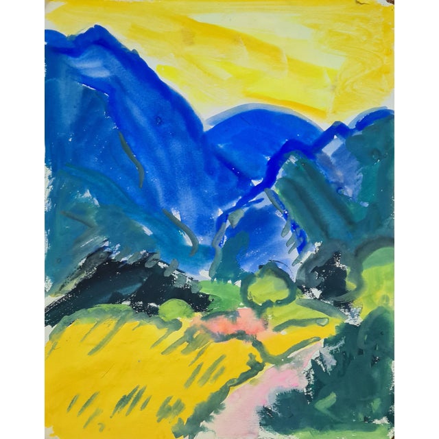 Gabrielle Ricard-Cordingley, Fauvist Landscape, Gouache on Paper, 1960s For Sale - Image 6 of 7