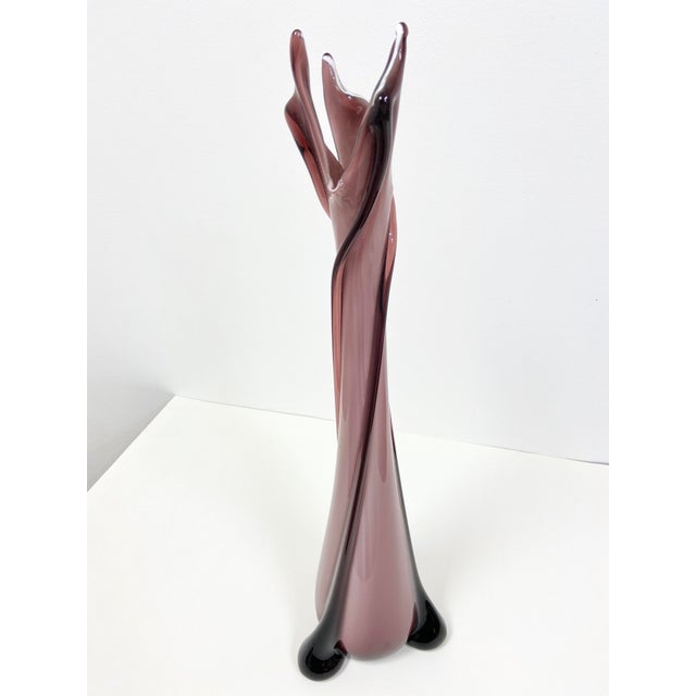 Italian Purple Swung Art Glass Vase Chairish