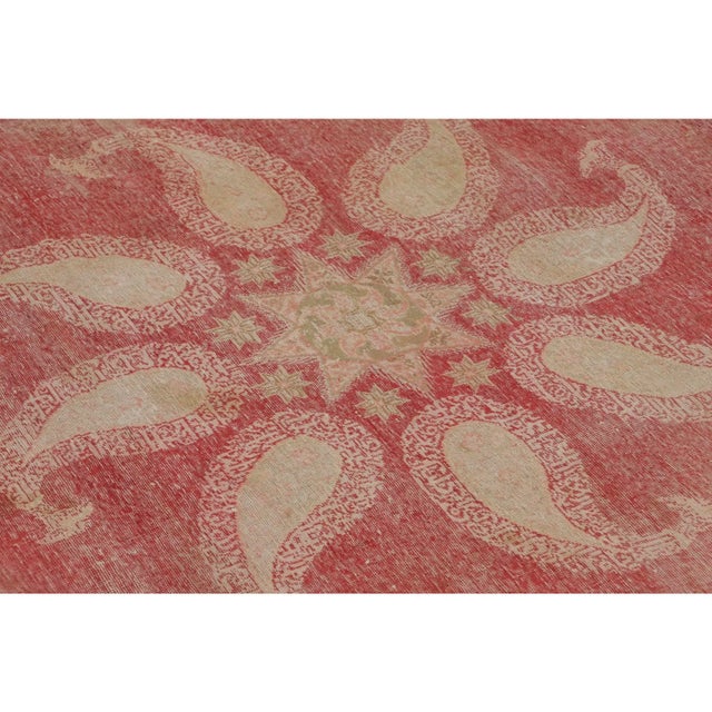 Traditional Vintage Turkish Distressed Anatolian Rug With Paisley Medallion - Rug & Kilim For Sale - Image 3 of 9