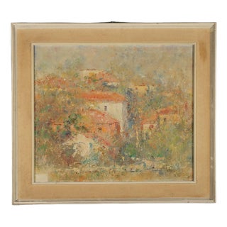 Giorgio Ciacci, Landscape Composition, Oil Painting on Canvas, Framed For Sale