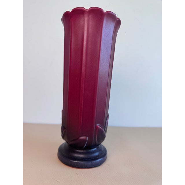 1930s Weller Loru Mulberry Vase For Sale - Image 5 of 8
