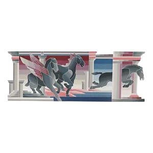 John Martineau"Pegasus and Consor" Horses 92inch Large Art Hand Signed Unframed
