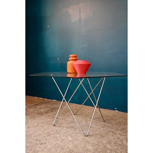 Vintage Table with Eiffel Legs and Hexagonal Top in Beveled Glass, 1980s For Sale - Image 15 of 17