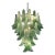 Contemporary Mazzega-Style Frosted Green Random Glass Chandelier For Sale