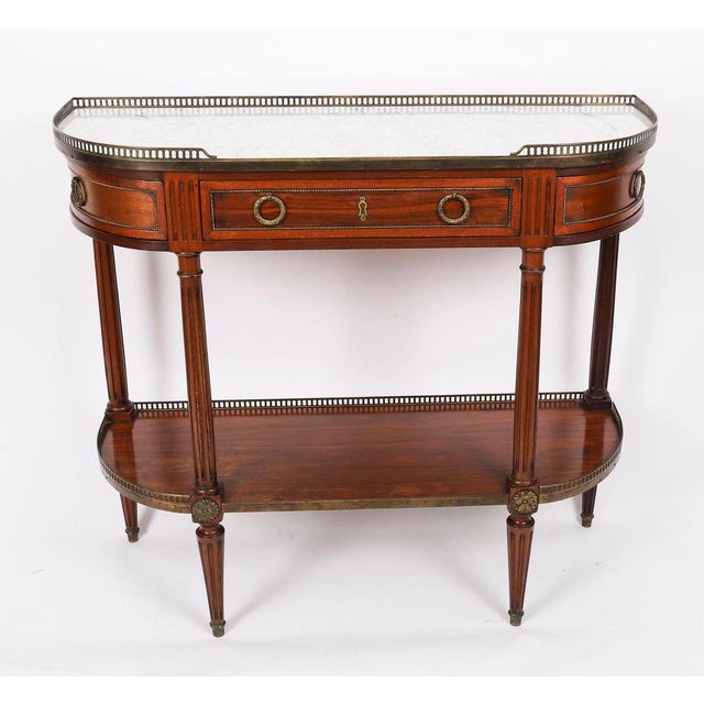 Antique French Directoire Mahogany Console Table, 1840s For Sale - Image 14 of 18