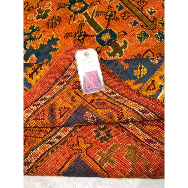 Burnt Orange 1920s Antique Fine Turkish Oushak Rug For Sale - Image 8 of 9
