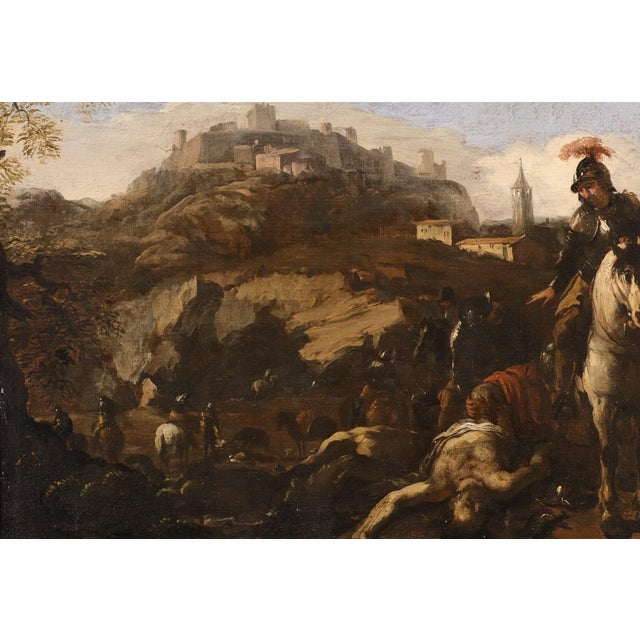 Circle of Michelangelo Cerquozzi, Battle Scene, 1650, Oil on Canvas, Framed For Sale - Image 8 of 11